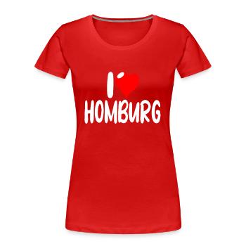 Homburg - Frauen Premium Bio T-Shirt - Rot - Vorne - Mia (176cm)