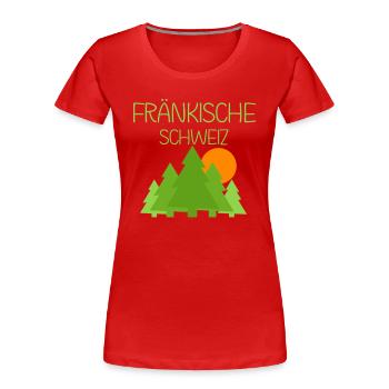 Fränkische Schweiz - Frauen Premium Bio T-Shirt - Rot - Vorne - Mia (176cm)