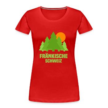 Fränkische Schweiz - Frauen Premium Bio T-Shirt - Rot - Vorne - Mia (176cm)