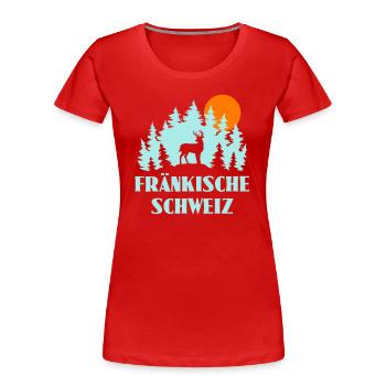 Fränkische Schweiz - Frauen Premium Bio T-Shirt - Rot - Vorne - Mia (176cm)