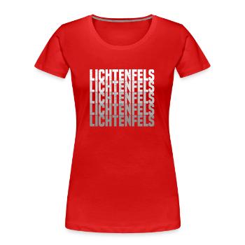 Lichtenfels - Frauen Premium Bio T-Shirt - Rot - Vorne - Mia (176cm)