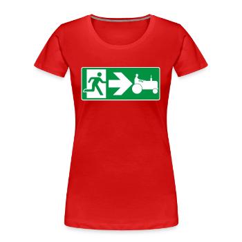 Notausgang Traktor Traktorfahrer - Frauen Premium Bio T-Shirt - Rot - Vorne - Mia (176cm)