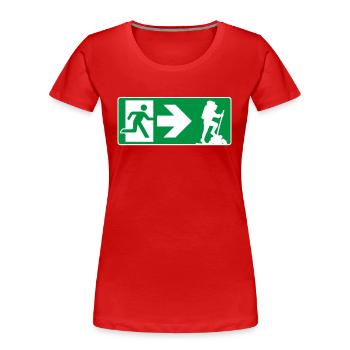 Notausgang Wandern Bergsteigen Wanderer - Frauen Premium Bio T-Shirt - Rot - Vorne - Mia (176cm)