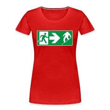 Notausgang Snowboard Snowboarder - Frauen Premium Bio T-Shirt - Rot - Vorne - Mia (176cm)