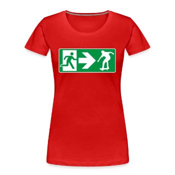 Notausgang Skateboard Skater - Frauen Premium Bio T-Shirt - Rot - Vorne - Mia (176cm)