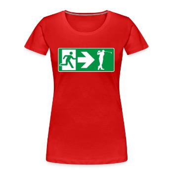 Notausgang Golf Golfspieler - Frauen Premium Bio T-Shirt - Rot - Vorne - Mia (176cm)