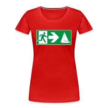 Notausgang Segeln Segler - Frauen Premium Bio T-Shirt - Rot - Vorne - Mia (176cm)