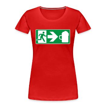 Notausgang Bier - Frauen Premium Bio T-Shirt - Rot - Vorne - Mia (176cm)