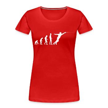 Fechten Evolution Fechter - Frauen Premium Bio T-Shirt - Rot - Vorne - Mia (176cm)