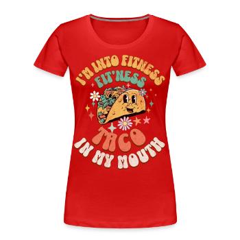 Taco - Frauen Premium Bio T-Shirt - Rot - Vorne - Mia (176cm)