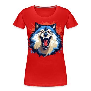 Big Bad Wolf - Women's Premium Organic T-Shirt - red - Front - Mia (176cm)