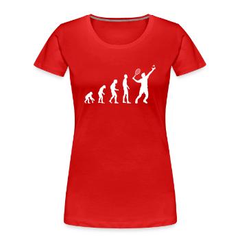 Badminton Evolution Federball - T-shirt bio Premium Femme - rouge - Devant - Mia (176cm)