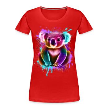 Koala Graffiti Colorful - Women's Premium Organic T-Shirt - red - Front - Mia (176cm)