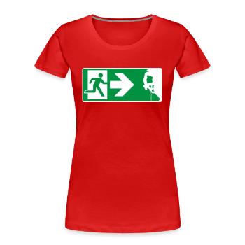 Notausgang Klettern Kletterer - Frauen Premium Bio T-Shirt - Rot - Vorne - Mia (176cm)