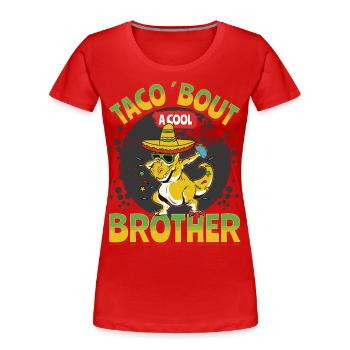 taco - T-shirt bio Premium Femme - rouge - Devant - Mia (176cm)