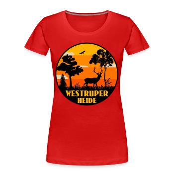 Westruper Heide - Frauen Premium Bio T-Shirt - Rot - Vorne - Mia (176cm)