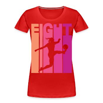 8th Birthday Women's Soccer Soccer Female Soccer Player - Women's Premium Organic T-Shirt - red - Front - Mia (176cm)