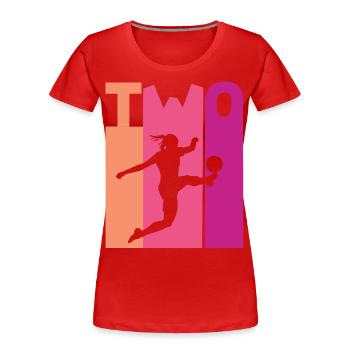2nd Birthday Women's Soccer Soccer Female Soccer Player - Women's Premium Organic T-Shirt - red - Front - Mia (176cm)