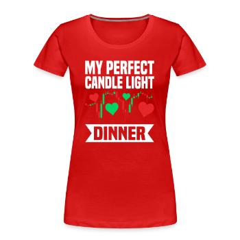Perfect Candle Light Dinner Trader - Frauen Premium Bio T-Shirt - Rot - Vorne - Mia (176cm)