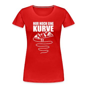 Nur noch eine Kurve - Frauen Premium Bio T-Shirt - Rot - Vorne - Mia (176cm)
