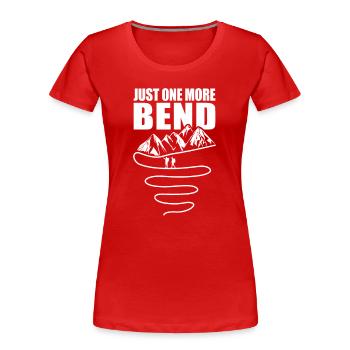 Nur noch eine Kurve - Frauen Premium Bio T-Shirt - Rot - Vorne - Mia (176cm)