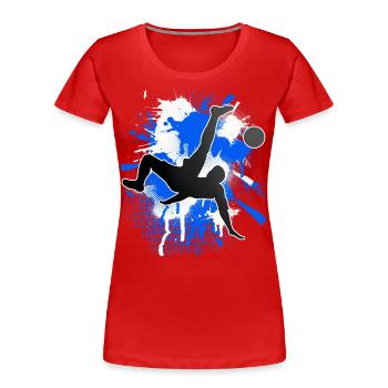 Joueurs de football - T-shirt bio Premium Femme - rouge - Devant - Mia (176cm)