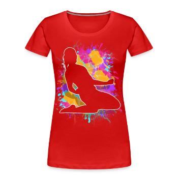 Soccer féminin Soccer féminin Football féminin Soccer féminin - T-shirt bio Premium Femme - rouge - Devant - Mia (176cm)