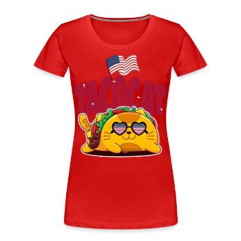 Taco - T-shirt bio Premium Femme - rouge - Devant - Mia (176cm)