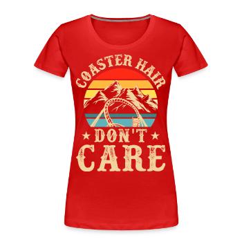 Achterbahn - Frauen Premium Bio T-Shirt - Rot - Vorne - Mia (176cm)