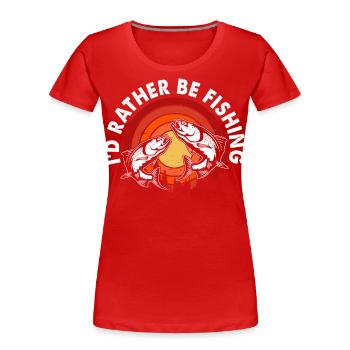 Pêcheurs à la ligne - T-shirt bio Premium Femme - rouge - Devant - Mia (176cm)