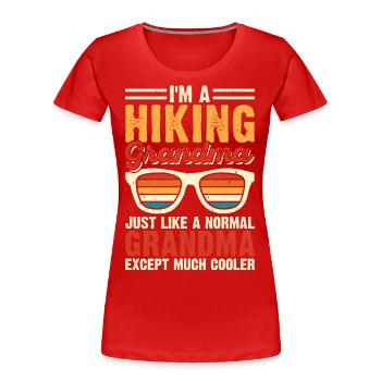 Hiking Grandma - Frauen Premium Bio T-Shirt - Rot - Vorne - Mia (176cm)
