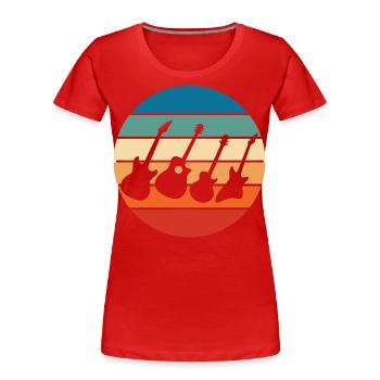 Gitarrist - Frauen Premium Bio T-Shirt - Rot - Vorne - Mia (176cm)