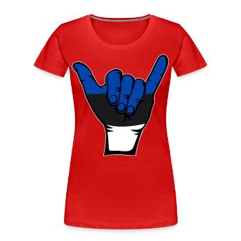 Estonie Drapeau Surf Symbole - T-shirt bio Premium Femme - rouge - Devant - Mia (176cm)