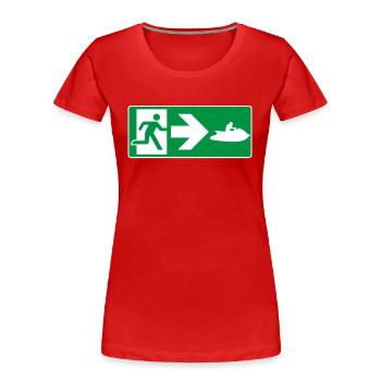 Notausgang Jetski Jetskifahrer - Frauen Premium Bio T-Shirt - Rot - Vorne - Mia (176cm)