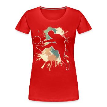 Joueurs de football - T-shirt bio Premium Femme - rouge - Devant - Mia (176cm)