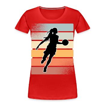 Basketball Basketball Basketball Femme Basketball - T-shirt bio Premium Femme - rouge - Devant - Mia (176cm)