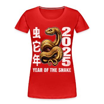 Chinese New Year 2025 Year of the snake - Frauen Premium Bio T-Shirt - Rot - Vorne - Mia (176cm)