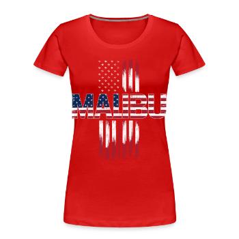 Malibu USA Flag - Frauen Premium Bio T-Shirt - Rot - Vorne - Mia (176cm)