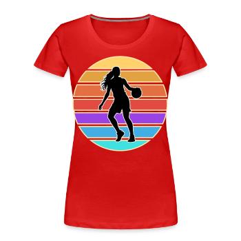 Basketball Basketball Basketball Femme Basketball - T-shirt bio Premium Femme - rouge - Devant - Mia (176cm)