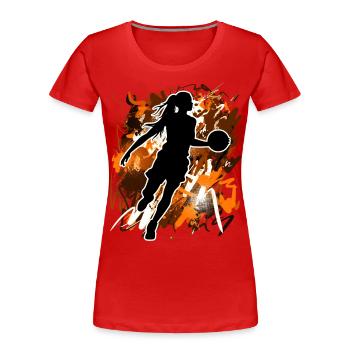 Basketball Basketball Basketball Femme Basketball - T-shirt bio Premium Femme - rouge - Devant - Mia (176cm)