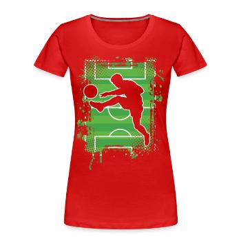 Fußball Fußballer - Frauen Premium Bio T-Shirt - Rot - Vorne - Mia (176cm)