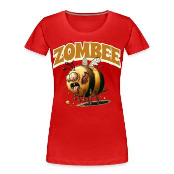 Abeille zombie Zombee - T-shirt bio Premium Femme - rouge - Devant - Mia (176cm)