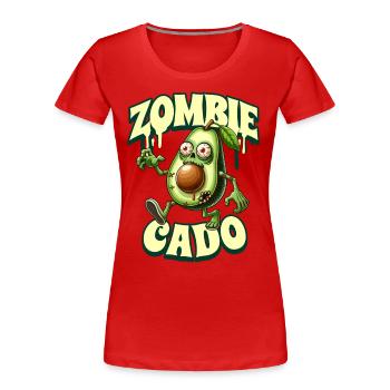 Zombie Avocat Zombiecado - T-shirt bio Premium Femme - rouge - Devant - Mia (176cm)
