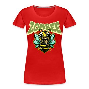 Abeille zombie Zombee - T-shirt bio Premium Femme - rouge - Devant - Mia (176cm)
