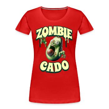 Zombie Avocat Zombiecado - T-shirt bio Premium Femme - rouge - Devant - Mia (176cm)