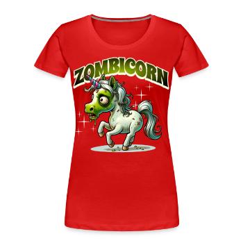 Licorne zombie zombie - T-shirt bio Premium Femme - rouge - Devant - Mia (176cm)