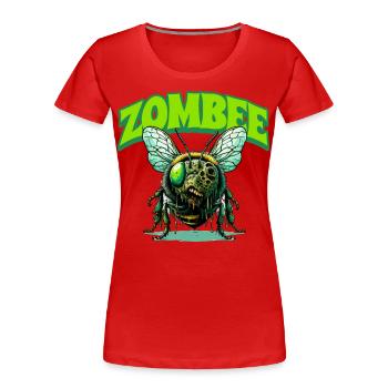 Abeille zombie Zombee - T-shirt bio Premium Femme - rouge - Devant - Mia (176cm)