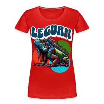 Leguan - Frauen Premium Bio T-Shirt - Rot - Vorne - Mia (176cm)