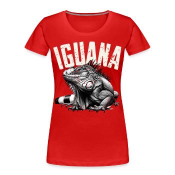 Leguan - Frauen Premium Bio T-Shirt - Rot - Vorne - Mia (176cm)