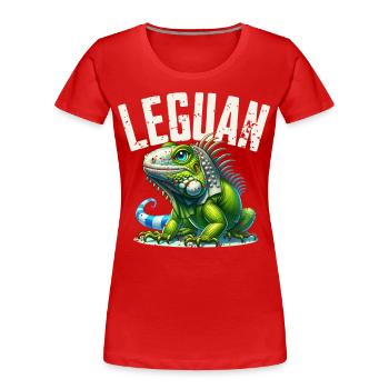 Leguan - Frauen Premium Bio T-Shirt - Rot - Vorne - Mia (176cm)